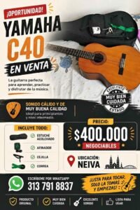 🎸🔥 ¡Oportunidad! Guitarra Yamaha C40 en excelente estado 🔥🎸