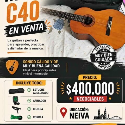 🎸🔥 ¡Oportunidad! Guitarra Yamaha C40 en excelente estado 🔥🎸